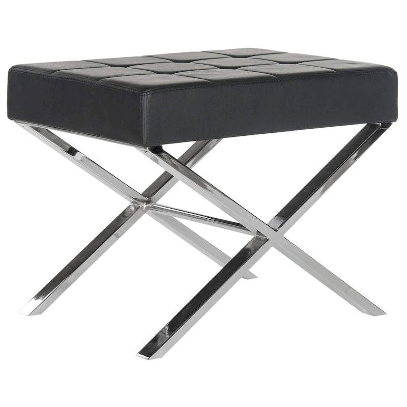 SAFAVIEH Marlys Modern Glam Black Ottoman