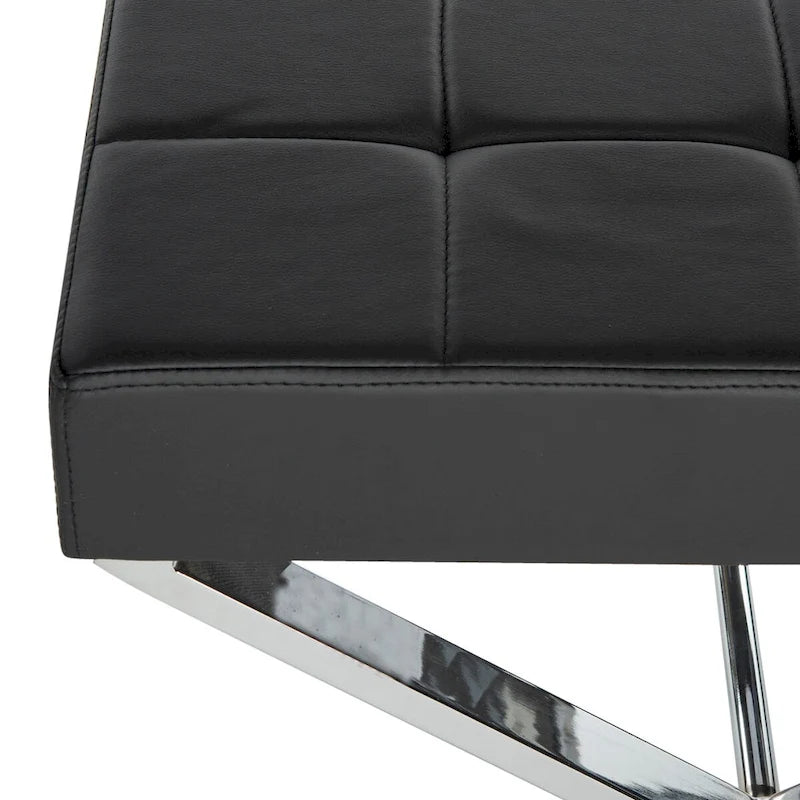 SAFAVIEH Marlys Modern Glam Black Ottoman