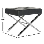 SAFAVIEH Marlys Modern Glam Black Ottoman