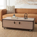 SAFAVIEH Terese Coffee Table Storage Trunk with Wine Rack - 47.2 W x 23.6 L x 15.4 H - 47Wx24Dx15H