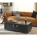 SAFAVIEH Terese Coffee Table Storage Trunk with Wine Rack - 47.2 W x 23.6 L x 15.4 H - 47Wx24Dx15H
