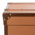 SAFAVIEH Terese Coffee Table Storage Trunk with Wine Rack - 47.2 W x 23.6 L x 15.4 H - 47Wx24Dx15H