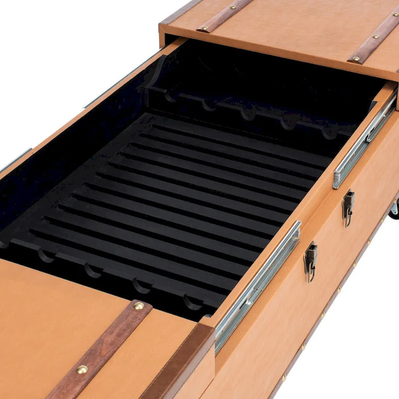 SAFAVIEH Terese Coffee Table Storage Trunk with Wine Rack - 47.2 W x 23.6 L x 15.4 H - 47Wx24Dx15H
