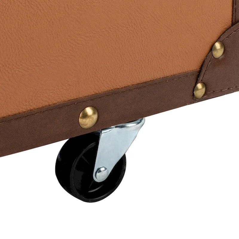 SAFAVIEH Terese Coffee Table Storage Trunk with Wine Rack - 47.2 W x 23.6 L x 15.4 H - 47Wx24Dx15H