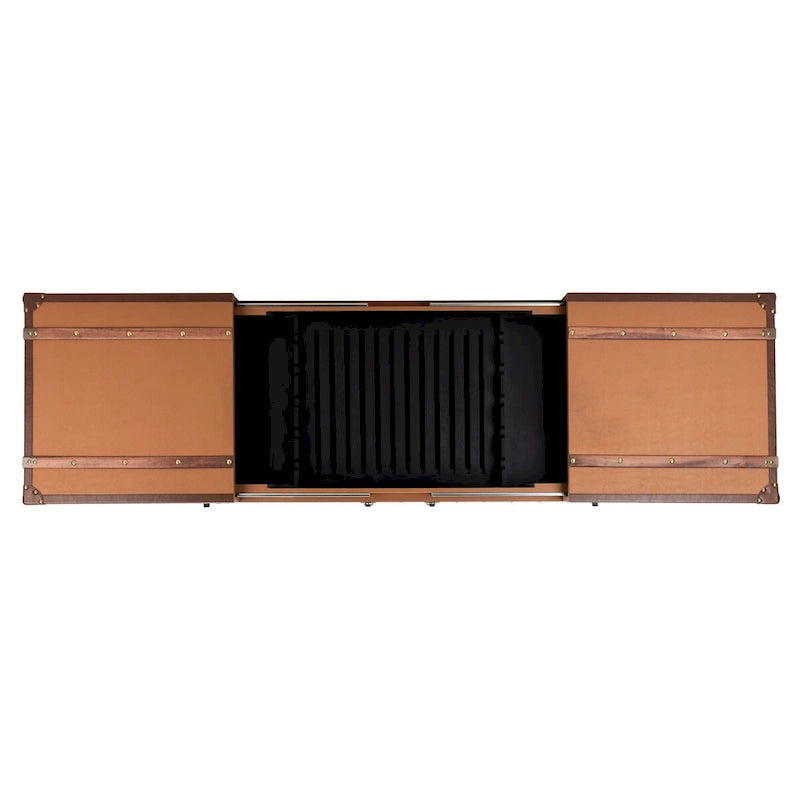 SAFAVIEH Terese Coffee Table Storage Trunk with Wine Rack - 47.2 W x 23.6 L x 15.4 H - 47Wx24Dx15H