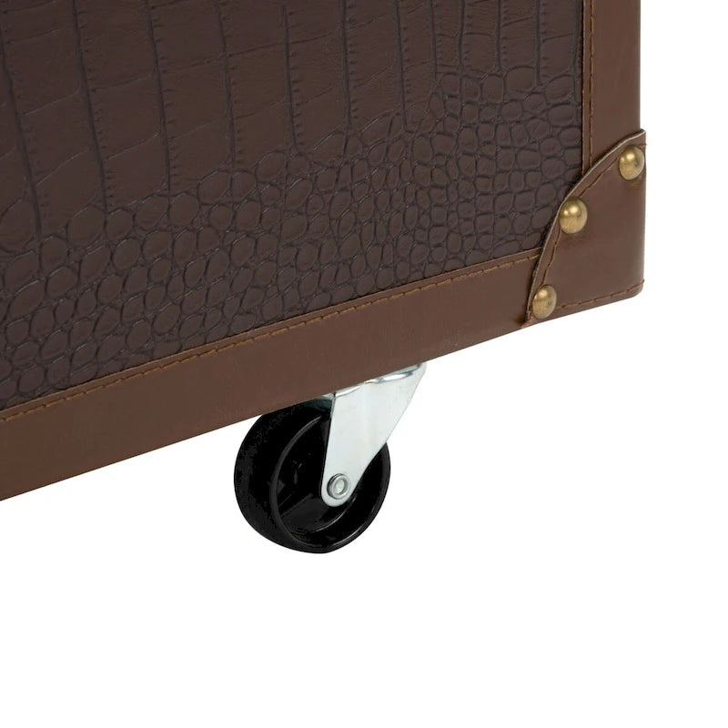 SAFAVIEH Terese Coffee Table Storage Trunk with Wine Rack - 47.2 W x 23.6 L x 15.4 H - 47Wx24Dx15H
