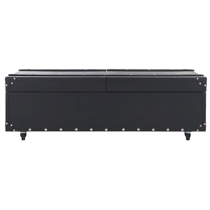 SAFAVIEH Terese Coffee Table Storage Trunk with Wine Rack - 47.2 W x 23.6 L x 15.4 H - 47Wx24Dx15H