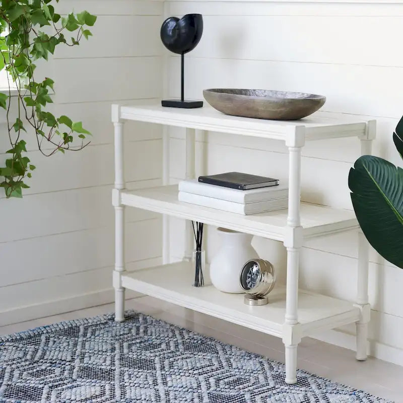 SAFAVIEH Olevia 3-Shelf Console Table - 33.8 W x 13.8 L x 29.5 H - 34Wx14Dx30H