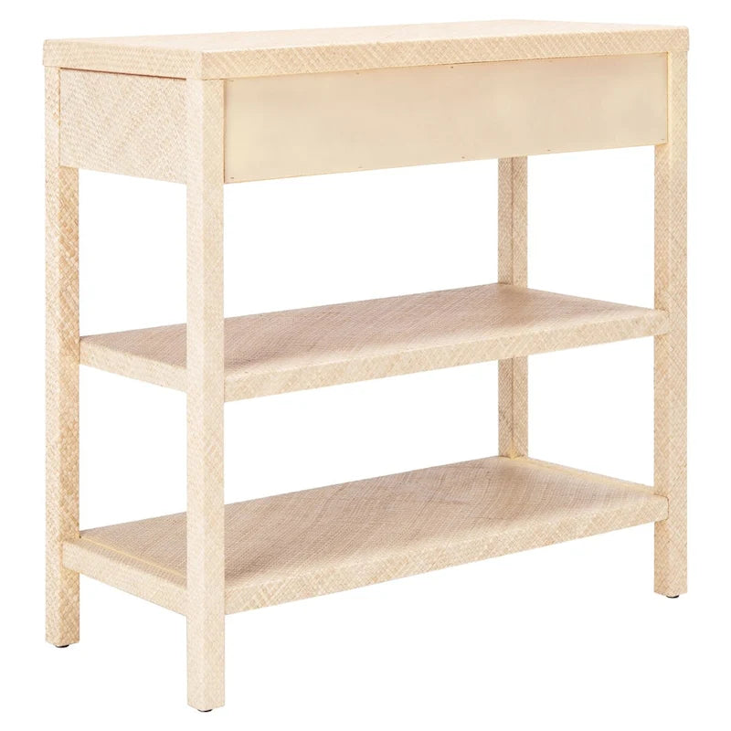 SAFAVIEH Iza Light Natural Raffia/ Gold Console Table - 31 W x 14 L x 30 H - 31Wx14Dx30H