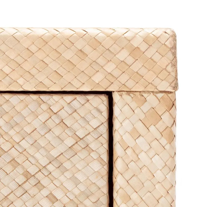 SAFAVIEH Iza Light Natural Raffia/ Gold Console Table - 31 W x 14 L x 30 H - 31Wx14Dx30H