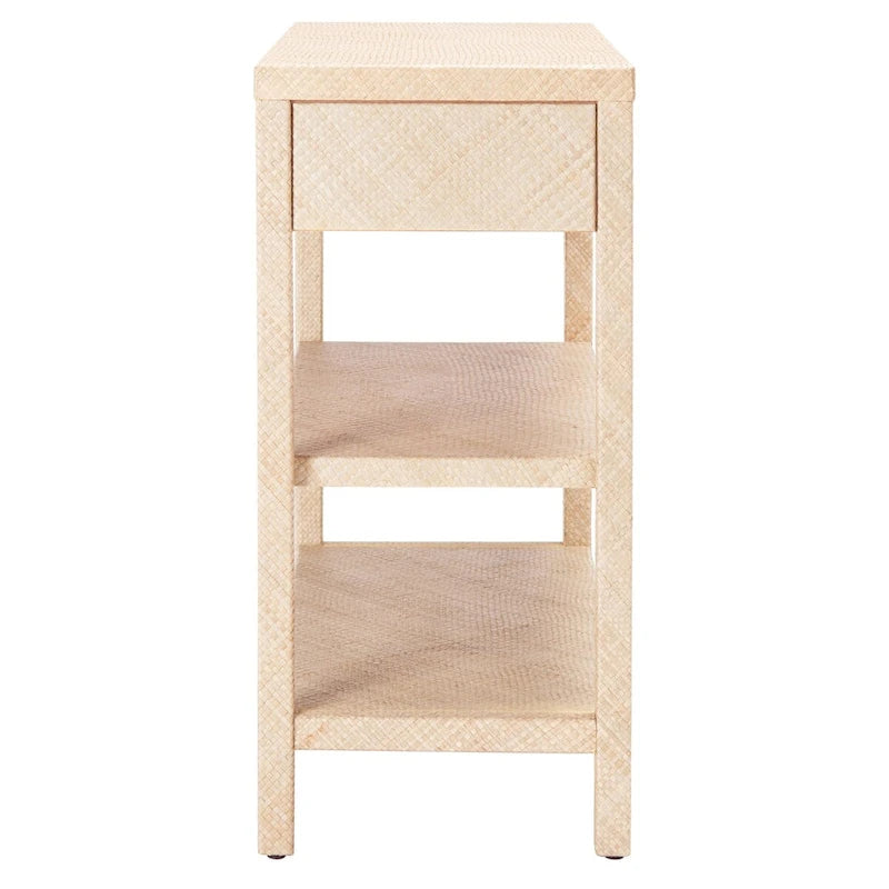SAFAVIEH Iza Light Natural Raffia/ Gold Console Table - 31 W x 14 L x 30 H - 31Wx14Dx30H