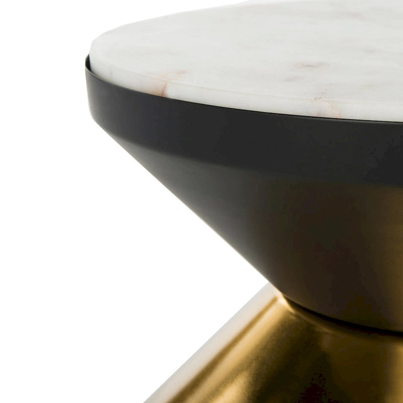 SAFAVIEH Margunde Black/ Gold Stone Top Side Table - 14.3 x 14.3 x 16 - 14Wx14Dx15H