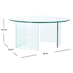 SAFAVIEH Annice Tempered Glass Coffee Table - 35 W x 35 D x 16 H - 35Wx35Dx16H