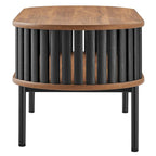 Collins Modern Two-tone Wooden Oval Coffee Table with Shelf