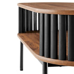 Collins Modern Two-tone Wooden Oval Coffee Table with Shelf