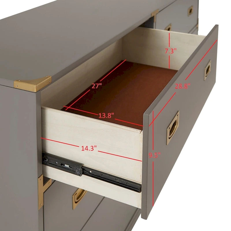 Kedric 6-Drawer Gold Accent Dresser by iNSPIRE Q Bold