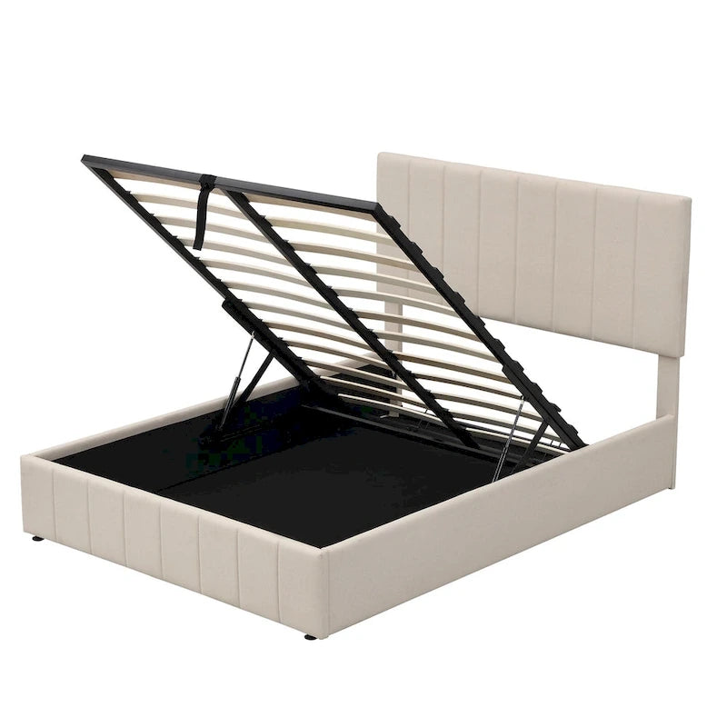 Full/Queen Upholstered Platform Bed with Lift Up Storage