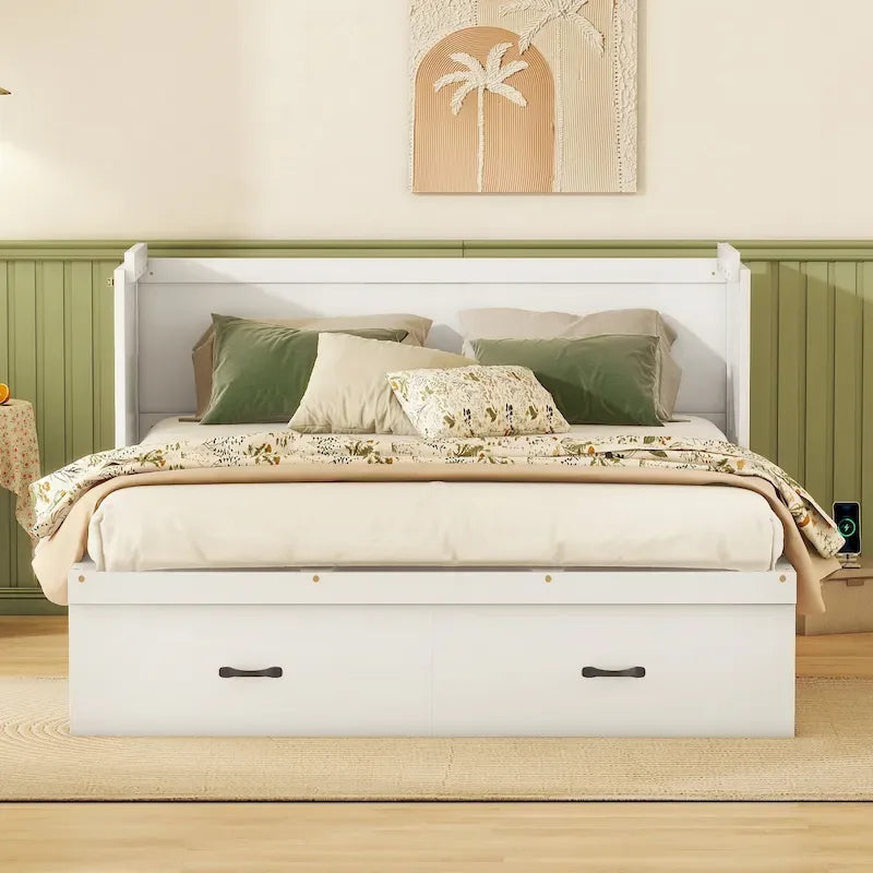 Letto a scomparsa con porta USB e un ampio cassetto