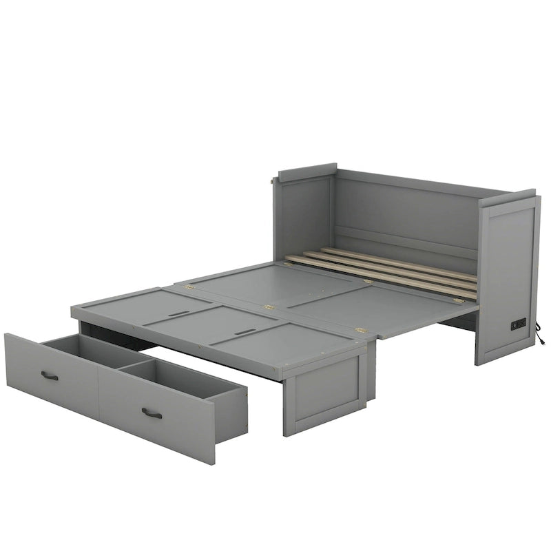 Letto a scomparsa con porta USB e un ampio cassetto