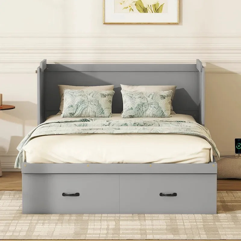 Letto a scomparsa con porta USB e un ampio cassetto