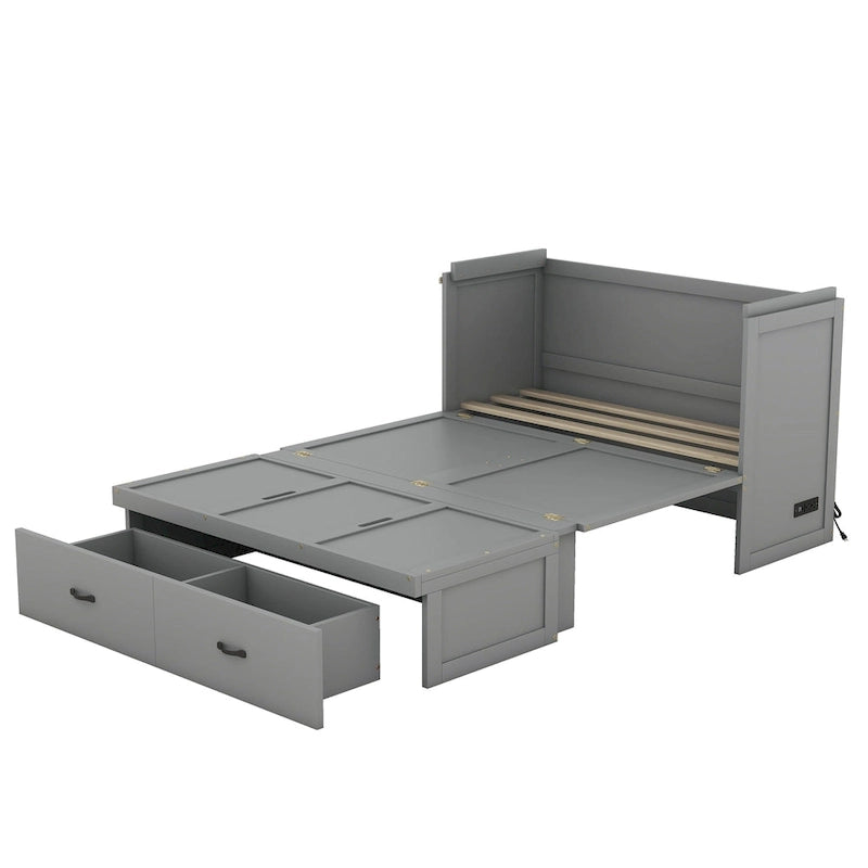 Letto a scomparsa con porta USB e un ampio cassetto