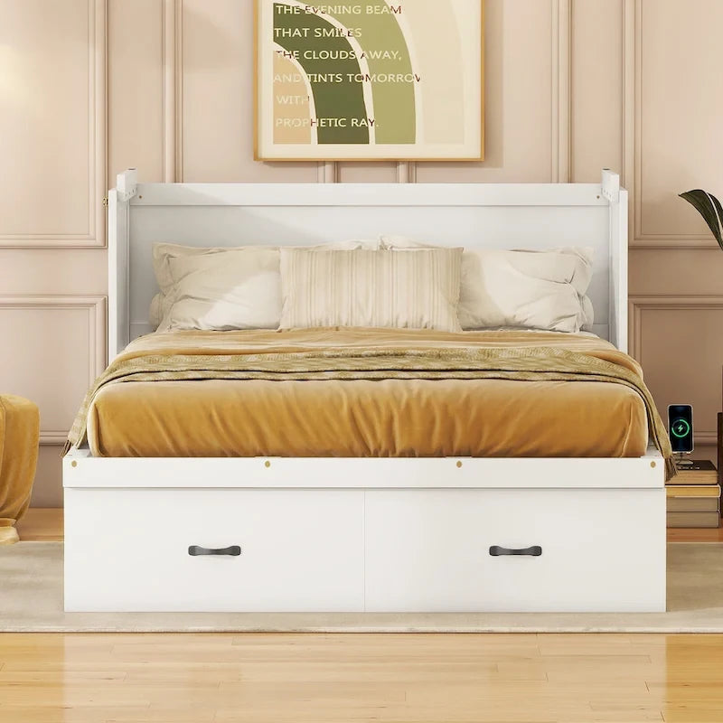 Letto a scomparsa con porta USB e un ampio cassetto