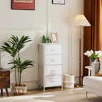 4-Drawers Dresser with Metal Frame and Wood Top