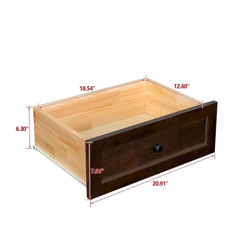 6 Drawer Dresser Bar Storge Cabinet Lockers with Retro Round Handle