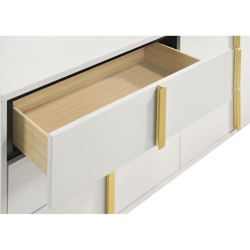 6 Drawers Wooden Dresser with Metal Hardware