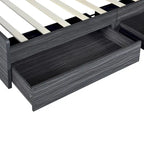 Twin Size Storage Platform Bed Frame with Shelves and Drawers