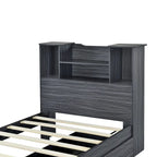 Twin Size Storage Platform Bed Frame with Shelves and Drawers