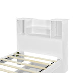 Twin Size Storage Platform Bed Frame with Shelves and Drawers