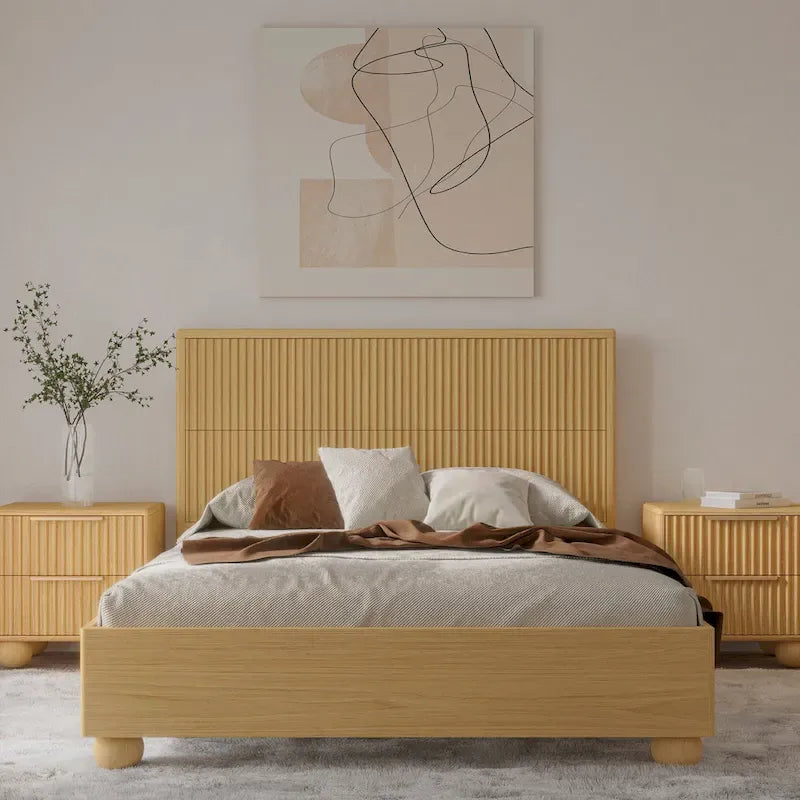 Letto moderno Modrest Winters in rovere naturale