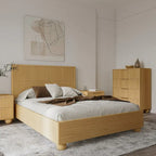Letto moderno Modrest Winters in rovere naturale