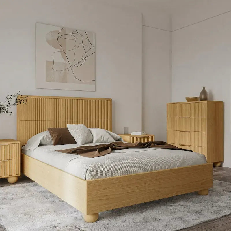 Letto moderno Modrest Winters in rovere naturale