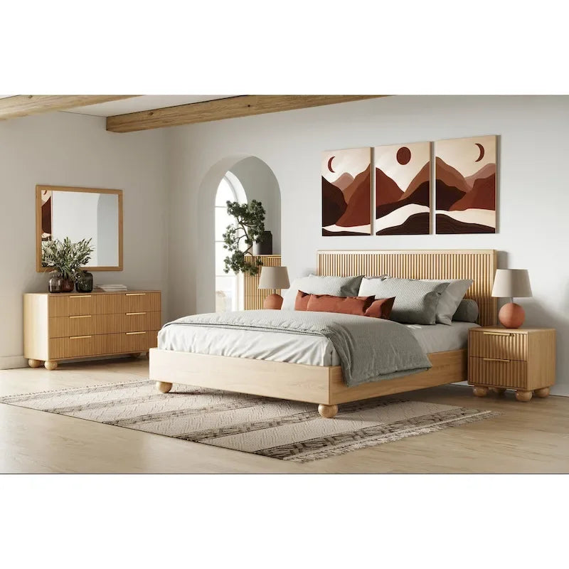Letto moderno Modrest Winters in rovere naturale