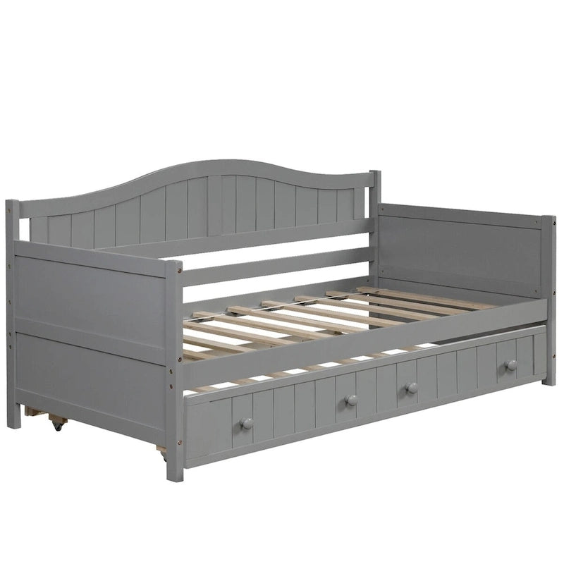 High-Quality Pine Twin Daybed with Trundle, Sofa Bed
