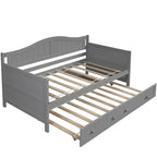 High-Quality Pine Twin Daybed with Trundle, Sofa Bed