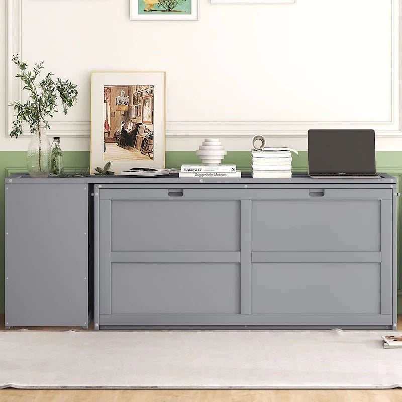 Queen Size Murphy Bed with Rotable Desk