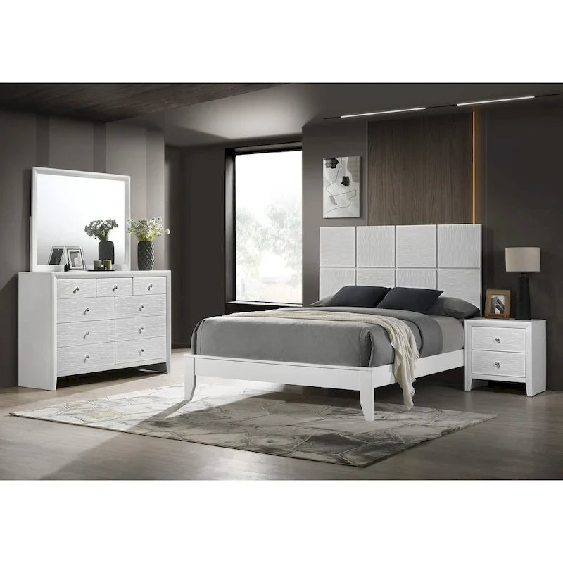 Camera da letto Sim 4 pezzi con pannelli bianchi