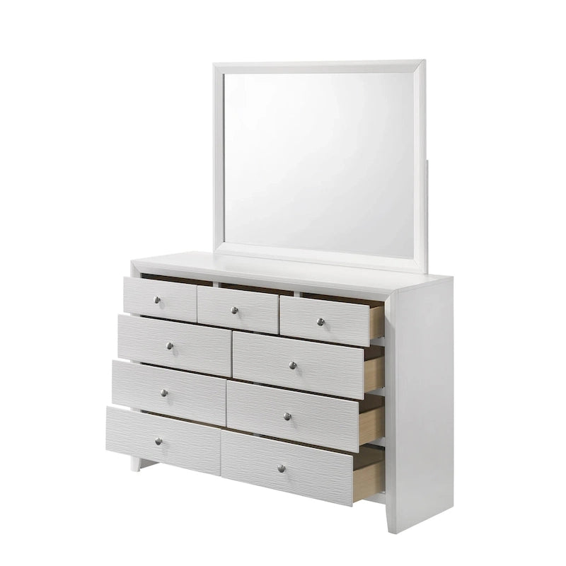 Camera da letto Sim 4 pezzi con pannelli bianchi