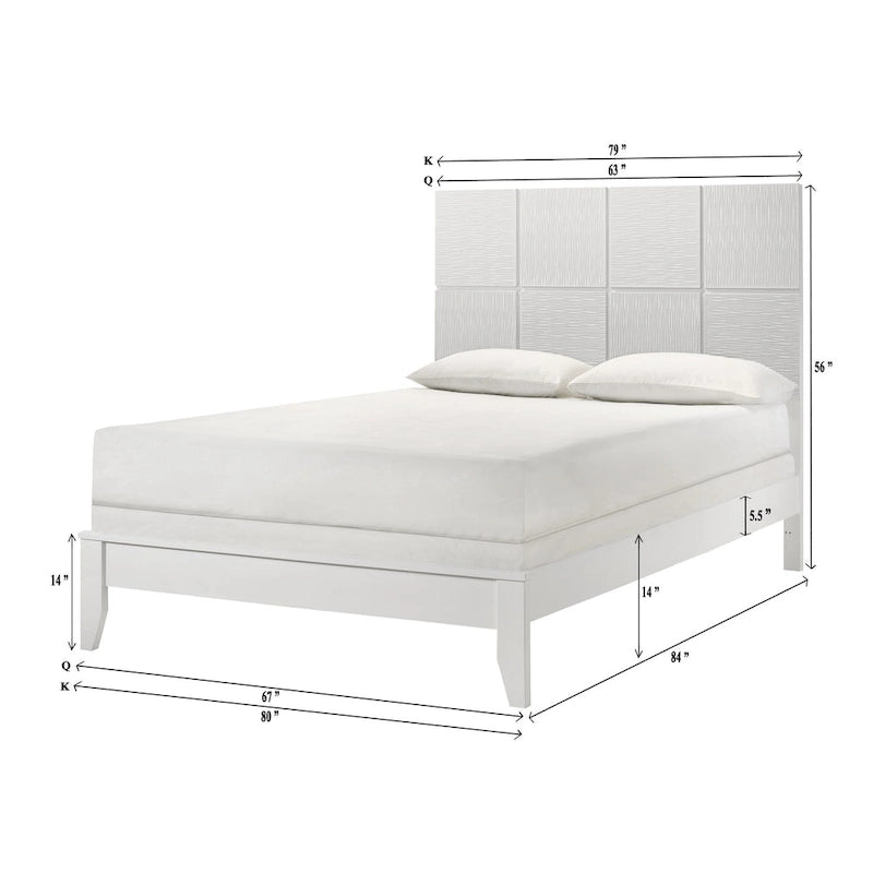 Camera da letto Sim 4 pezzi con pannelli bianchi