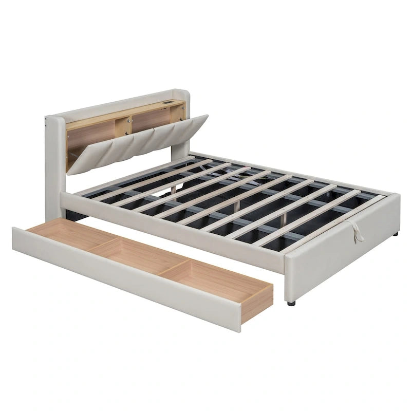 Queen Size and Twin XL Size Upholstered Platform Bed