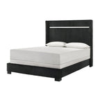 Set camera da letto Pedro 6 pezzi con pannello imbottito in velluto nero