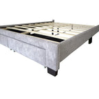 Footboard Drawer Storage Upholstered Wingback Bed