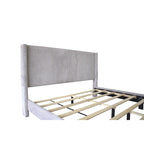 Footboard Drawer Storage Upholstered Wingback Bed