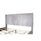 Footboard Drawer Storage Upholstered Wingback Bed