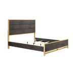 Wedro 5 Piece Dark Brown Rustic Panel Bedroom Set