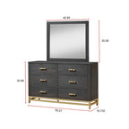 Wedro 5 Piece Dark Brown Rustic Panel Bedroom Set