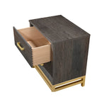 Wedro 5 Piece Dark Brown Rustic Panel Bedroom Set